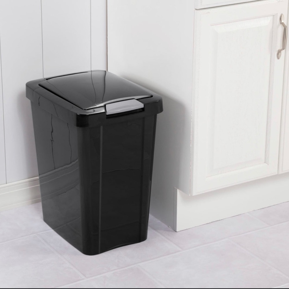 Sterilite 7.5 Gallon Touch Top Wastebasket Black